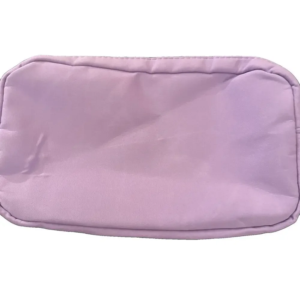 Triple Compartment Pencil Case Pouch Pen Bag Cosmetic Storage School Clear Front